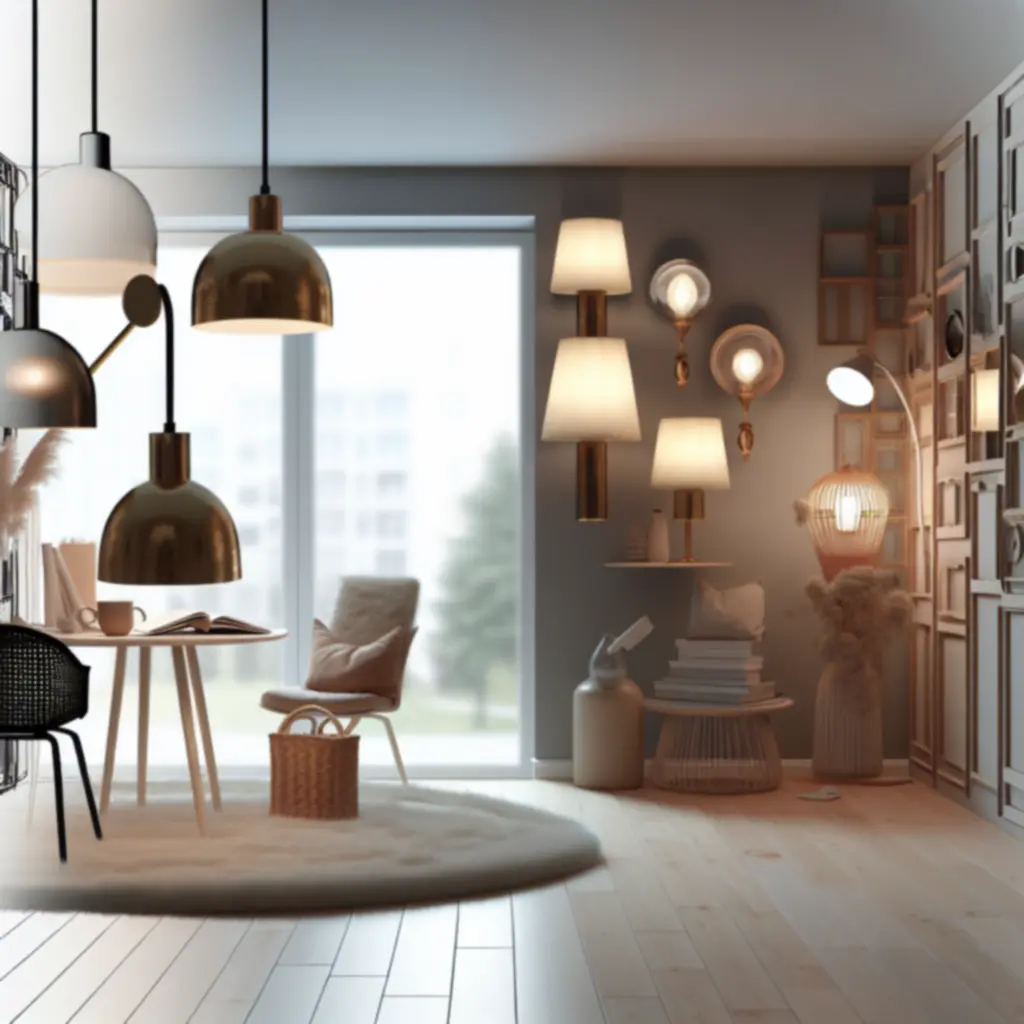 Starannie zaaranżowana przestrzeń z różnymi lampami z kolekcji HomeLightPL