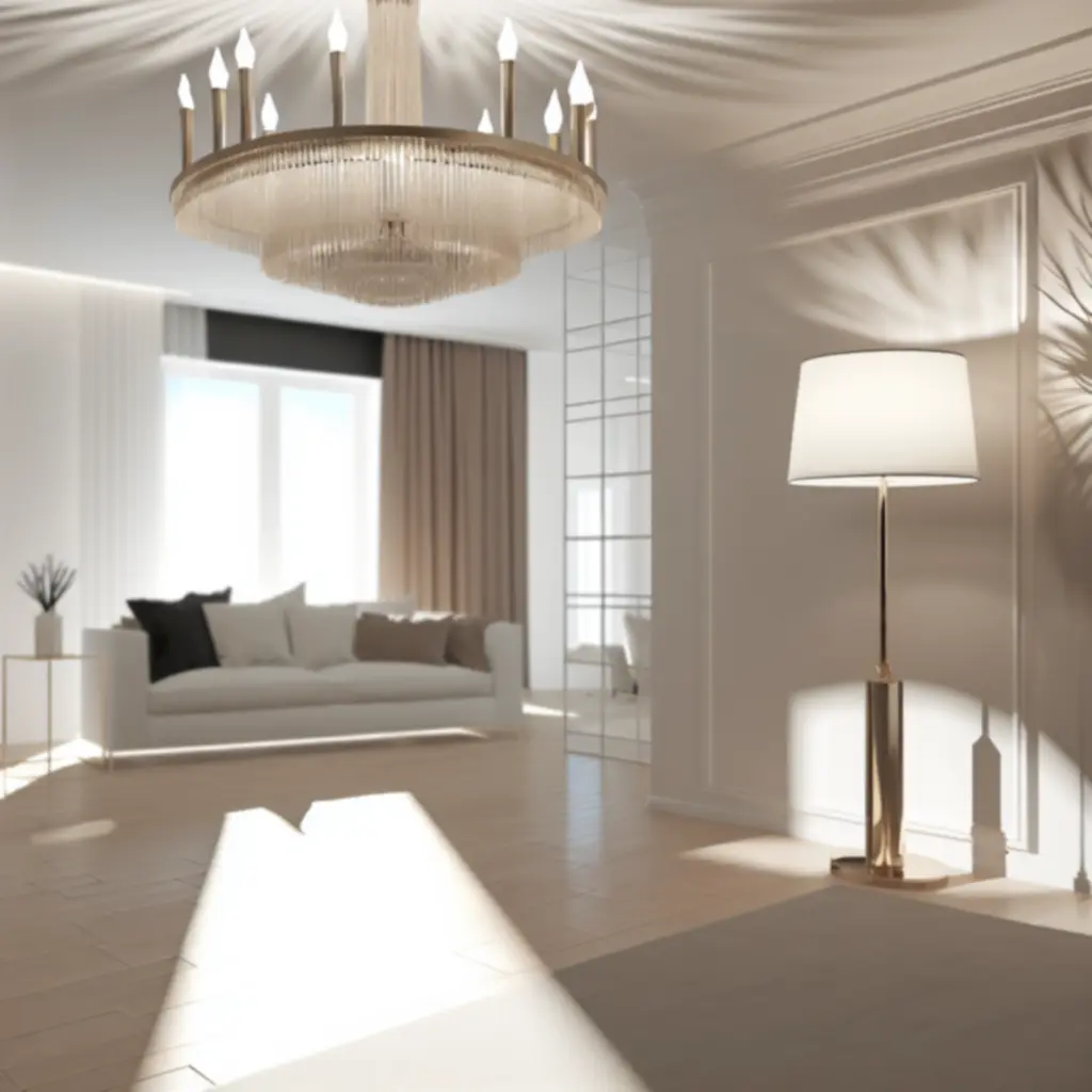 Nowoczesny, przytulny salon z eleganckim oświetleniem HomeLightPL