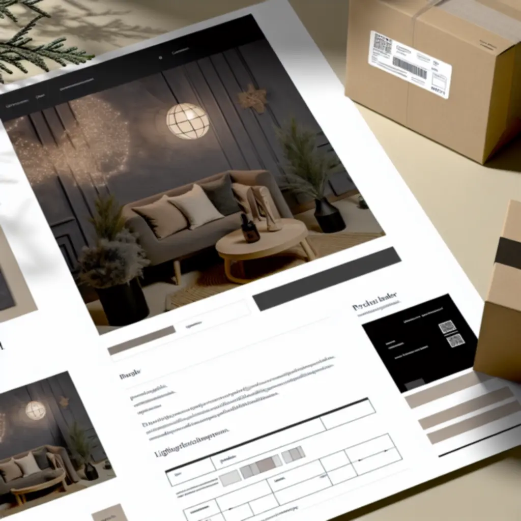 Ilustracja potwierdzenia zamówienia w sklepie z oświetleniem